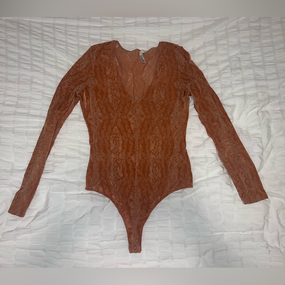 Suede/Sheer Body Suit